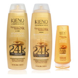 Shampoo + Acondicionador + Mascara Kleno Egyptian Gold 24k