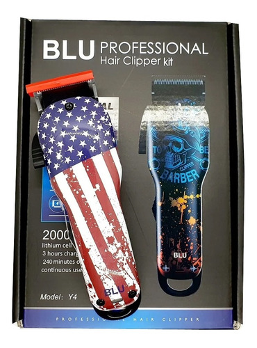 Maquina Cortar Pelo Profesional Blu Barber Inalámbrica 2 Vel