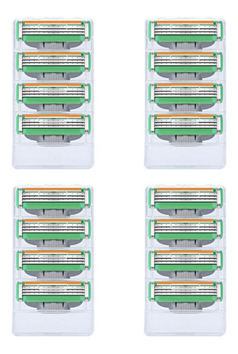 16 Unidades Compatíveis Com Lâminas De Barbear Gillette Mach