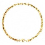 Pulseira Feminina Cordão Baiano Em Ouro 18k 750 1.5gr 18 Cm 