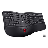 Teclado Ergonmico, Teclado Dividido 2 En 1 Y Mouse Trackball