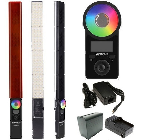 Iluminador Led Bastão Yn360 Iii + Bat. F970 + Carreg + Fonte