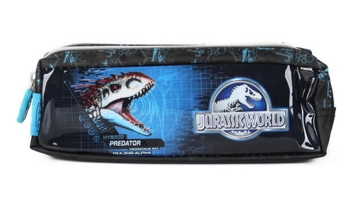 Estojo Escolar Jurassic Park Azul Infantil Dino