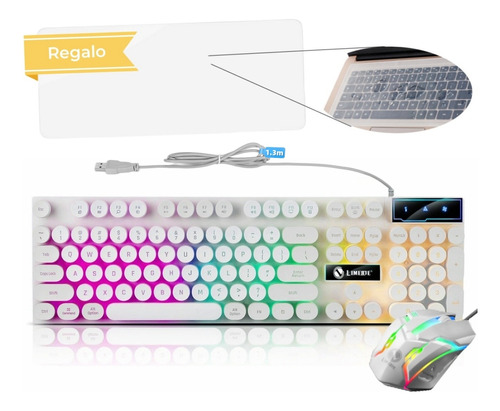 Limeide Teclado Punk Retroiluminado Arco Iris Para Jugadores