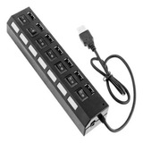 Régua Extensora Hub Usb 2.0  Led Indicador De Uso 7 Portas