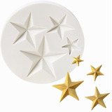 Molde Silicona 3 Estrellas Fondant Porcelana Fria