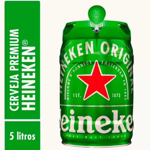 Barril Chopp Heineken 5l Premium Cerveja Lager Original