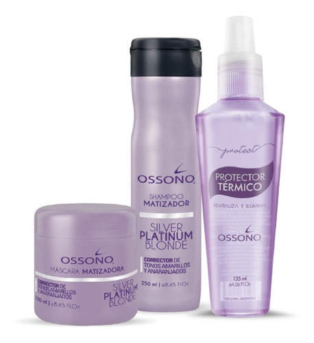 Shampoo Mascara Matizadora Protector Termico Ossono Kit Comb