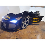Cama Infantil Auto, Tipo Batman Con Luz Y Apertura De Puerta