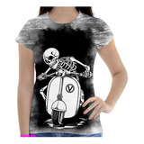 Camisa Camiseta D  Feminina Caveira Osso Esqueleto 12