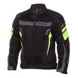 Campera Cordura 4 Estaciones Protecciones Negro Fluor Cycles