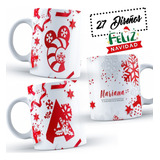 27 Plantillas Alfabeto Navideño Editables Para Tazas