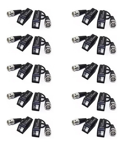 Balun Hd Pasivo Bnc Camara Cctv Hikvision Dahua Utp X 10 Un