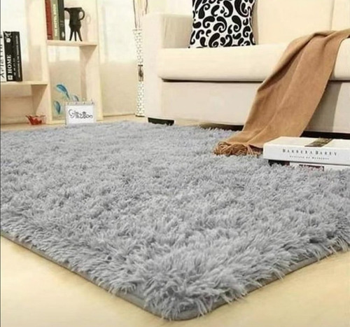 Alfombra Peluda 180 X 200 Cm Gris