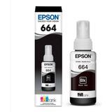 Pack 2 Unid. Botella Tinta Epson T664 70ml Originales Negro.