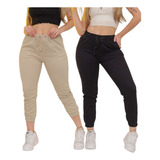 Ujeans Kit 2 Jogger Feminina Preta/bege