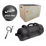 Kit Treino Crossfit Power Bag 5kg + 3 Itens Funcional