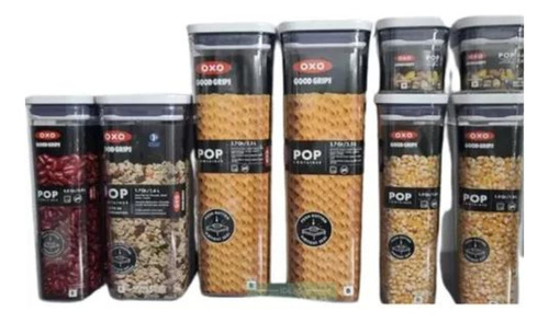 Set X16 Frasco Hermetico Apilable Oxo Pop Dispenser Cereal