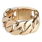 Brazalete De Cadena Cubana De Titanio Dorado En Bruto