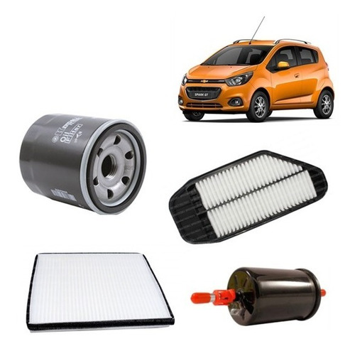 Kit Filtro Aceite/aire/polen/bencina Spark Gt 1.2 2010-2019