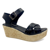 Sandalias Zapato Mujer Cuero Taco Chino Plataforma Corcho Kw