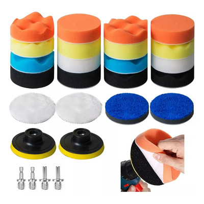 3 Pulgadas Almohadilla Pulido Detaladro De Espuma De 26kit Esponjas Para Pulir Borlas\u002Fventosas 26 Kit Para Lavar Carros | MercadoLibre