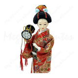 Boneca Gueixa Geisha Japonesa Artesanal Decorativa 30cm 