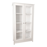 Mueble Vitrina 80cm En Mdp 2 Puertas Blanco