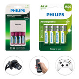 Kit 8 Pilhas Aa Recarregavel + Carregador Sony Xbox