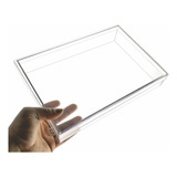 Caixa Multiuso Acrilico Cristal Organizadora 30x20x5cm Cor Transparente Liso