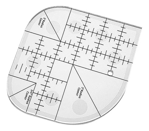 Regla Costura Bordes Curvados Transparente Patchwork