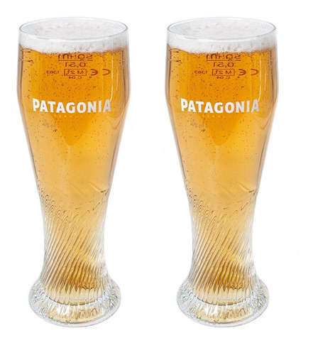 Vasos De Vidrio Cervecero Patagonia 500ml Set X2  En Caja