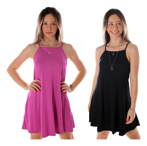 Combo 2 Vestido Feminino Soltinho Viscolycra