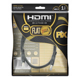 Cabo Hdmi Pix Flat 2.0 19 Pinos 4k 1m Polybag 018-5021