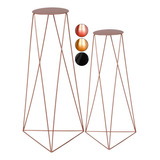 2 Suporte Tripé Para Vasos Chão Table Triangular 80cm 60cm