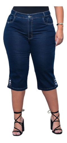 Calça Capri Feminina Plus Size Cintura Alta Moda 46 Ao 60