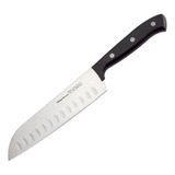 Cuchillo Santoku Magefesa 17cms. Acero Inox Filo Duradero Color Acero/negro