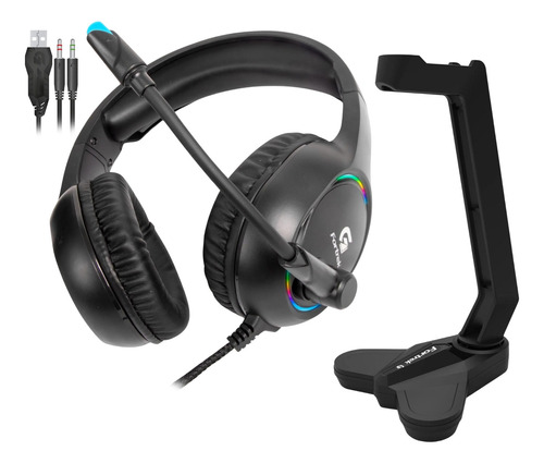 Combo Headset Gamer E Suporte Fortrek