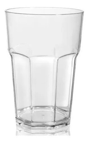 Eliplast Vaso Acrilico Cristal Faceteado 330cc X6 Unidades