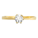 Anillo Solitario Corona Oro Italiano 18k Ley 750