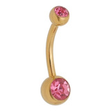 Piercing Umbigo Mini Banana Bell Titânio Dourado