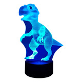 Lámpara Visual 3d Dinosaurio Rex + Control Remoto