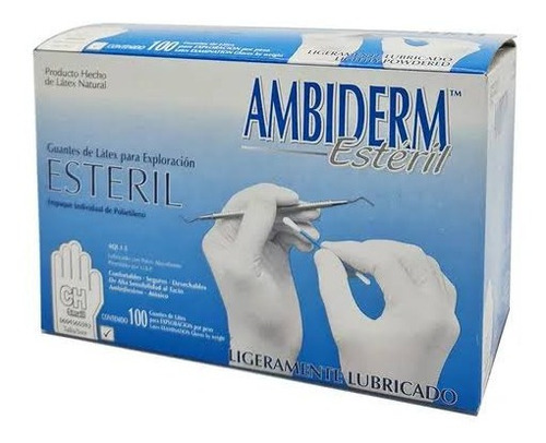 Guantes De Latéx Para Exploración Marca Ambiderm Talla Ch