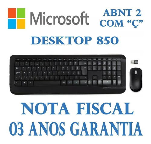 Wireless Desktop 850 Microsoft - Kit Teclado Mouse Sem Fio