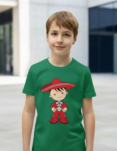Playera Mexicana Infantil. Charrito. Fiestas Patrias. 15 Sep