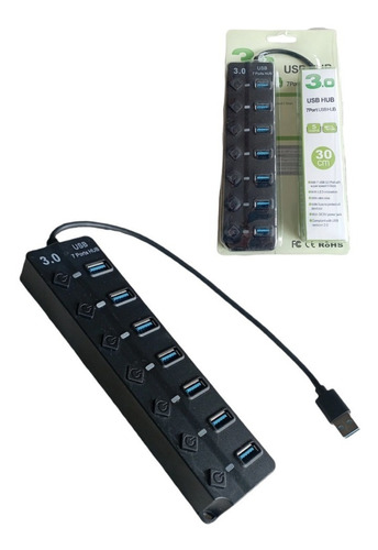 Extensión Multipuerto Hub Usb Led Multi Conexión 7 Entradas