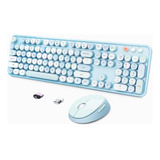 Combo De Teclado Y Mouse Inalámbricos, Máquina De Escribir E