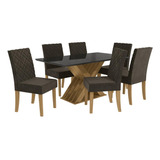 Conjunto Mesa De Jantar Com 6 Cadeiras Multimóveis Cr50066