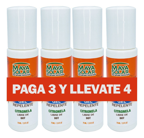 3 Pz+1 De Regalo Repelente De Mosquitos E Insectos Gel 75 Ml