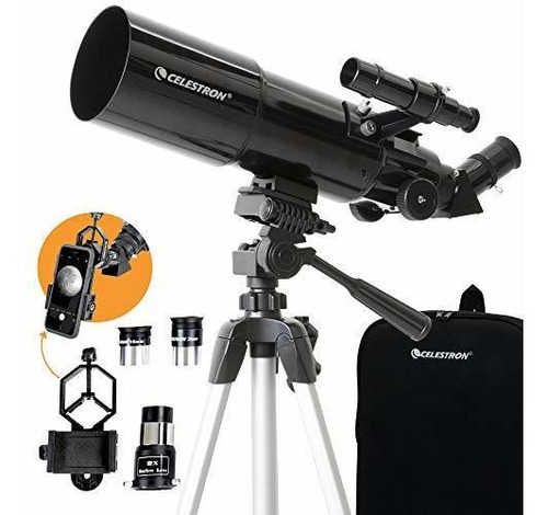 Celestron - Visor De Viaje De 80 Mm - Telescopio Refractor